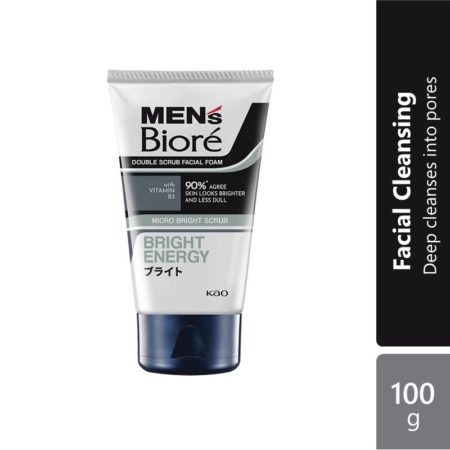 Biore Men Double Scrub Bright Clean Foam 100g