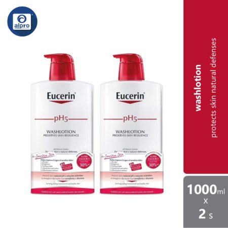 Eucerin pH5 Wash Lotion 2 x 1000ml | Protects Skin Natural Defenses