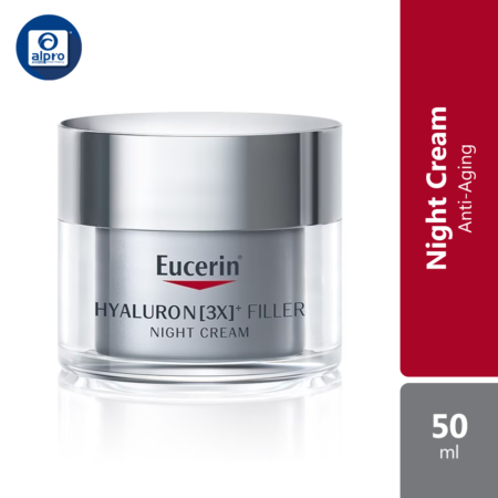 Eucerin Hyaluron [3X]+ Filler Night Cream 50 ml | Moisturizer, Anti Aging , Fine Lines, Wrinkle, Face Skincare