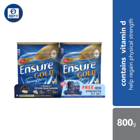 Abbott Ensure Gold Vanilla YBG (Yeast Beta Glucan) 800g x2 | Free Muscle Strength Kit