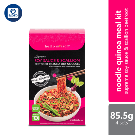 (SE) Hello M’arch Noodle Meal Kit Supreme Soy Sauce & Scallion Beetroot Quinoa Dry Noodles (4 Individual Servings)