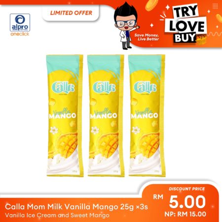 (TLB) Calla Mom Milk Vanilla Mango 25g 3s | Vanilla Ice Cream and Sweet Mango