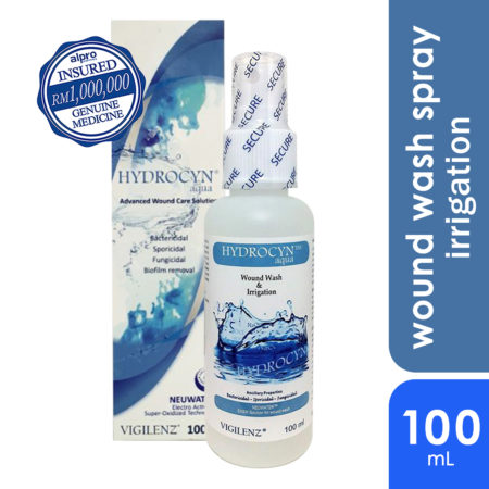 Vigilenz Hydrocyn Aqua Wound Care Spray Mist 100ml | Reduces Bacteria Load