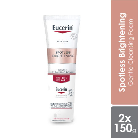 Eucerin Spotless Brightening Gentle Cleansing Foam 150ml Twin Pack | Reduce Dark Spots and Acne Scar