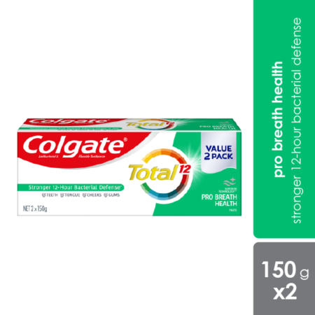 Colgate Total 12 Hour Protection Pro Breath Health 150g 2s | Long Hour Protection
