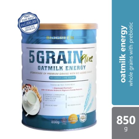 Biogreen 5 Grain Plus Oatmilk 850g | Reduces Blood Sugar
