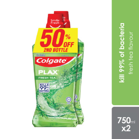 Colgate Plax (Fresh Tea) 750ml 2s | Kill 99% of Bacteria