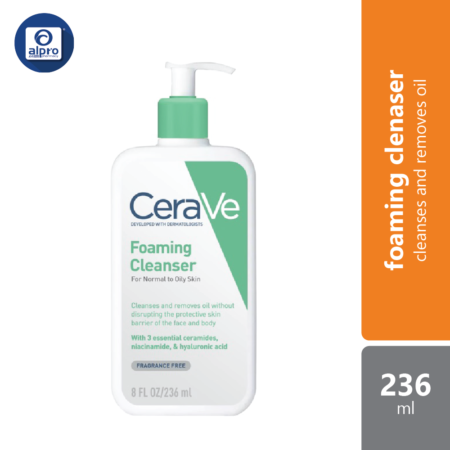 Cerave Foaming Cleanser 236ml | Cleanses And Remove Excess Sebum