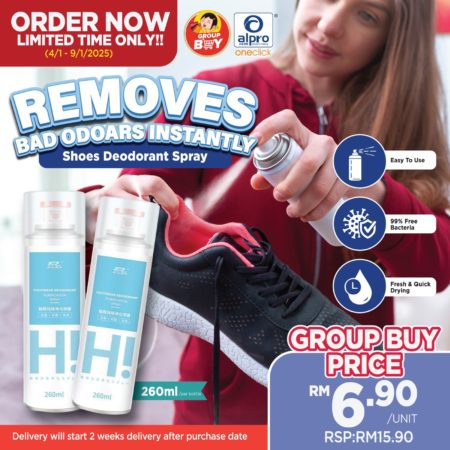 [Group Buy Delivery Starts: 20/1/2025] Shoe Spray Deodorant Anti Smell & Anti Bacterial