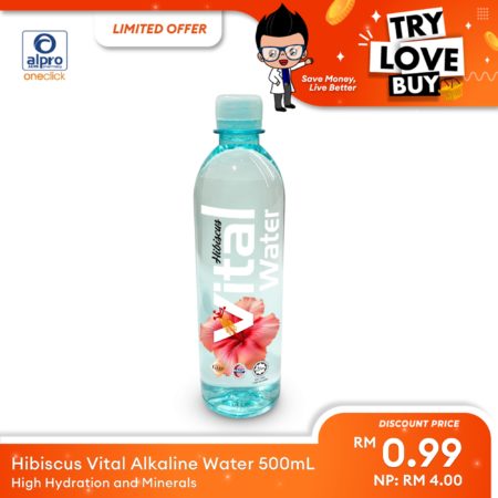 (TLB) Hibiscus Vital Alkaline Water 500mL | High Hydration and Minerals