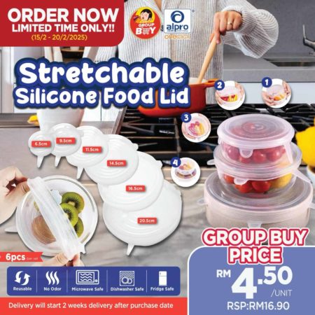 [Group Buy. Delivery Starts 3/3/2025] Stretchseal 6Pcs Silicone Lid Cover