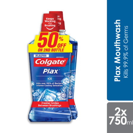 Colgate Plax Ice Mouthwash 750ml 2s | Helps Prevent Cavities
