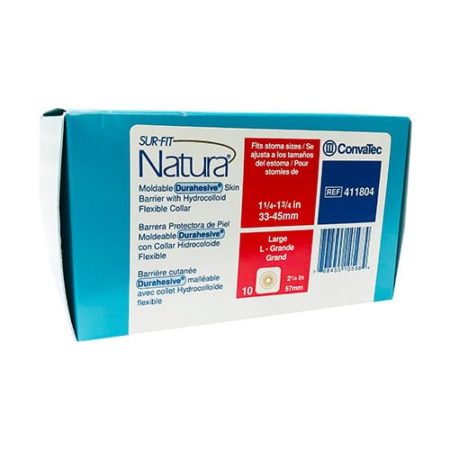 Convatec Sur-fit Natura Durahensive Flat Moldable Flexible Wafer 57mm Size L (411804) 10s
