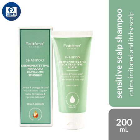 Foltene Pharma Dermoprotective for Sensitive Scalp Shampoo 200mL | Calms Irritated and Itchy Scalp
