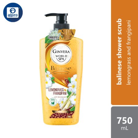 Ginvera World Spa Bali Shower Scrub Lemongrass & Frangipani 750ml | Lemongrass and Frangipani