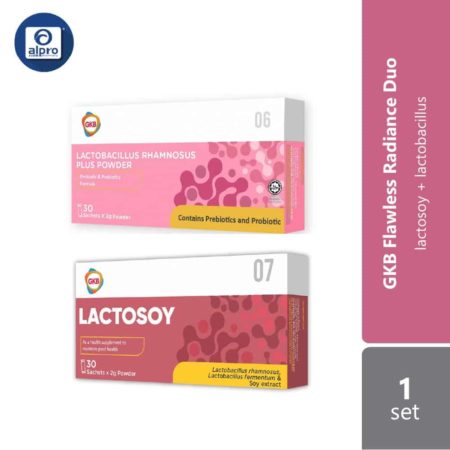 GKB Lactosoy 30s & 1 GKB Lactobacillus Rhamnosus Plus 30s | Flawless Radiance Duo