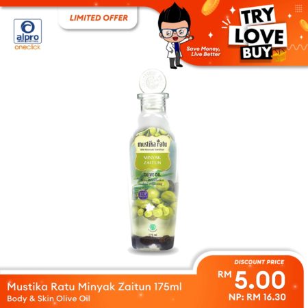 (TLB) Mustika Ratu Minyak Zaitun 175ml | Body & Skin Olive Oil