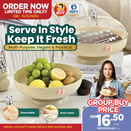 [Group Buy Delivery Start: 25/03/2025] Multipurpose Bowl with Cover for Pastry, Fruits & Food Storage
