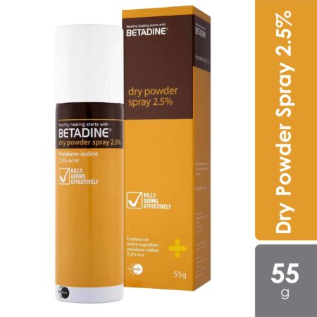 Betadine Dry Powder Spray 55g | Disinfect Wound