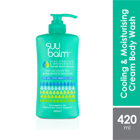 Suu Balm Cooling & Moisturising Cream Body Wash 420ml | For Sensitive and Dry Skin