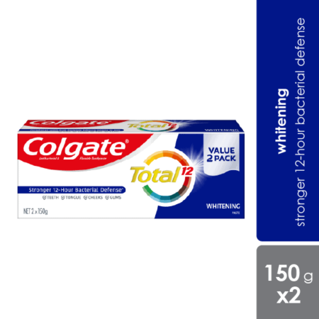 Colgate Total 12 Hour Protection Whitening 150g 2s | Long Hour Protection