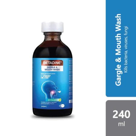 Betadine Gargle and Mouth Wash 240ml | Treats Oral Pharyngeal Infections