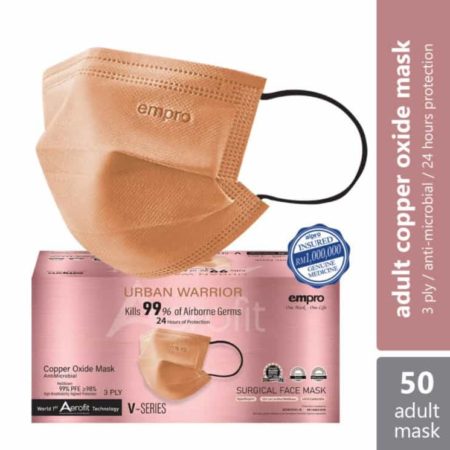 Empro 3 Ply Antimicrobial Copper Oxide Surgical Mask With Ear Loop 50s | For Adults