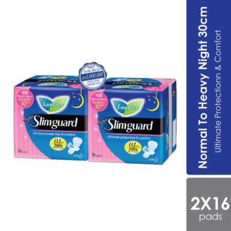 Laurier Super Slim Guard 30cm 16sX2s | Normal To Heavy Night Pads