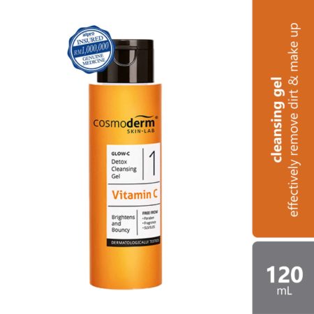 Cosmoderm Glow-C Detox Cleansing Gel 120ml | Contains Vitamin C