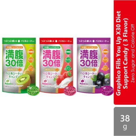 Graphico Fills You Up X30 Diet Support Candy 38G( Pineapple, Acai, Strawberry Milk)