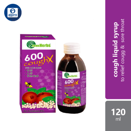 Greenherbs 600 Cough X 120ml | Traditionally Used For Reducing Phlegm, Relief Of Cough, Relief Of Sore Throat