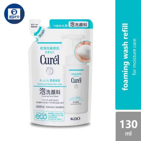 Curel Moisture Care Foaming Wash Refill 130ml | Cleanse & Protects Your Skin's Natural Ceramide