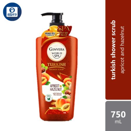 Ginvera World Spa Turkish Shower Scrub Apricot & Hazelnut 750ml | Apricot and Hazelnut