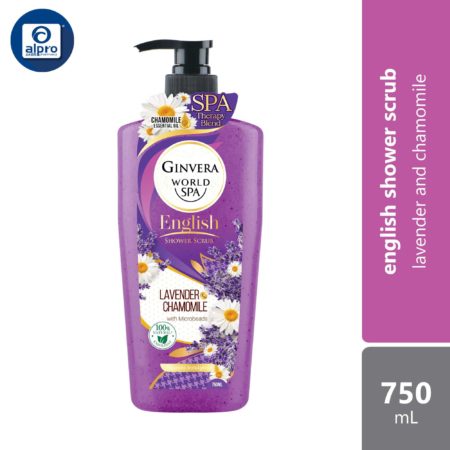 Ginvera World Spa English Shower Scrub Lavender & Camomile 750ml | Lavender and Chamomile