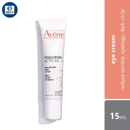 Avène Hyaluron Activ B3 Triple Action Eye Cream 15mL | Reduce Wrinkle, Eyebags, Dark Circle