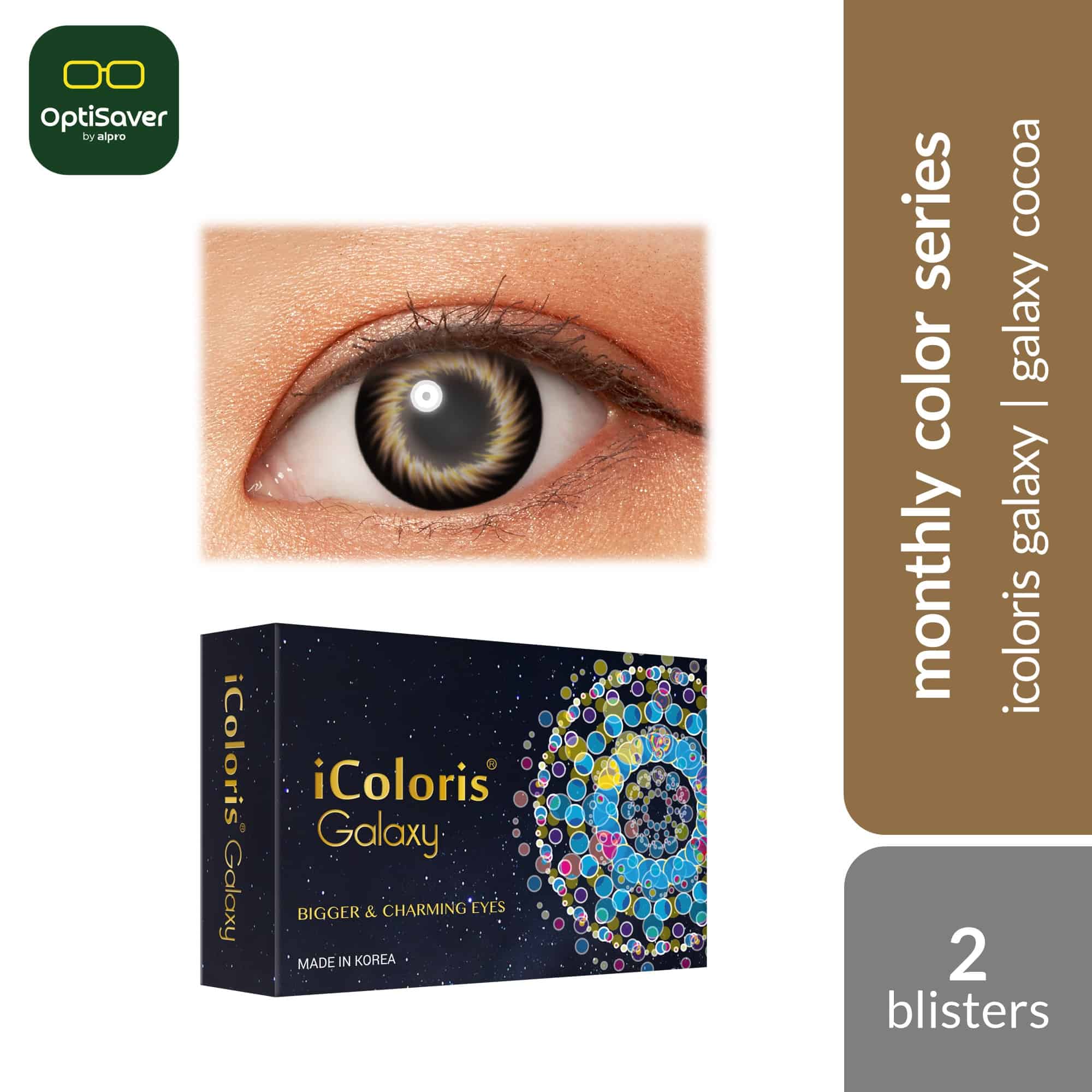 Bionics iColoris Galaxy 30D 2s | Monthly Contact Lenses [Galaxy Cocoa]