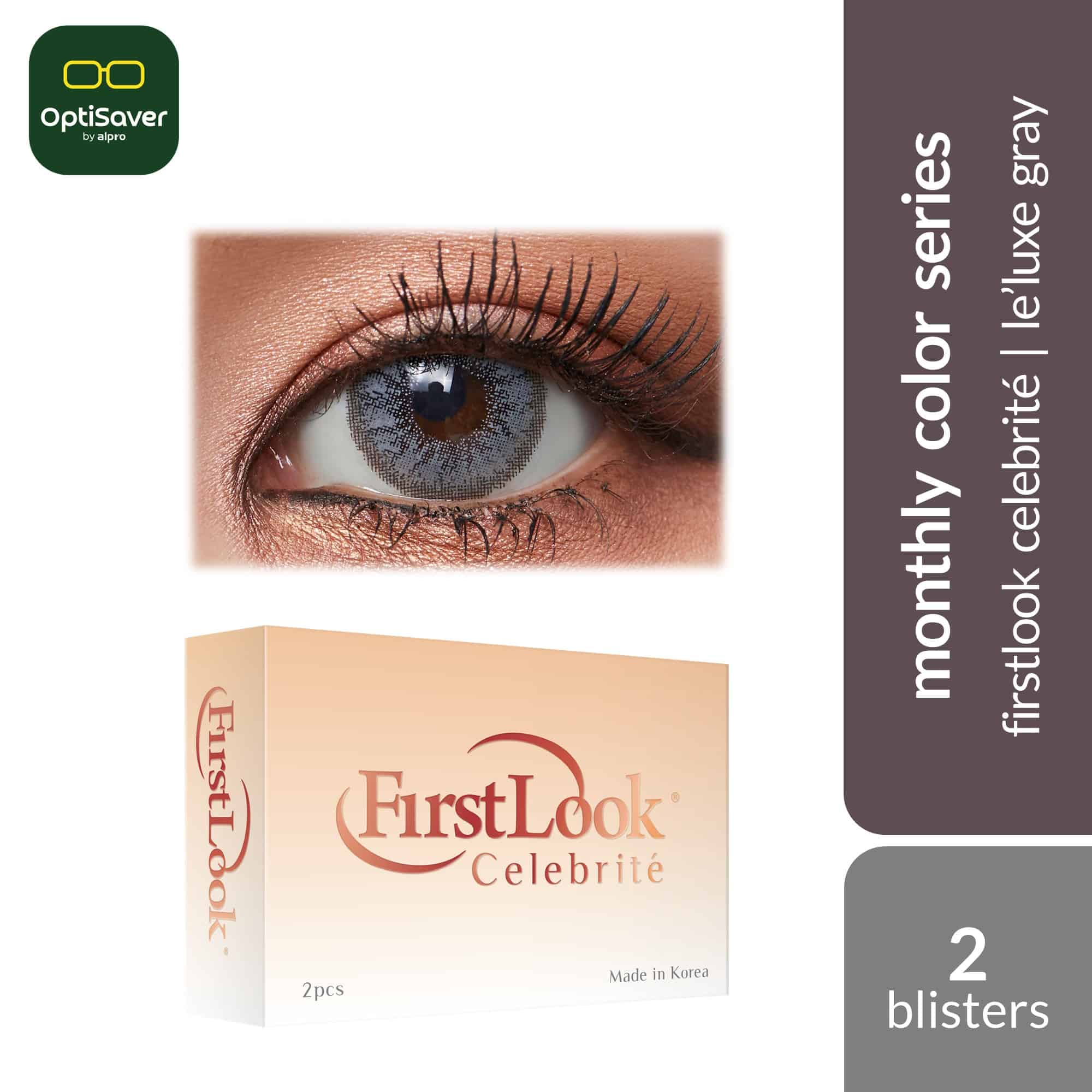 Bionics Firstlook Celebrité 30D 2s | Monthly Contact Lenses [Le’ Luxe Gray]