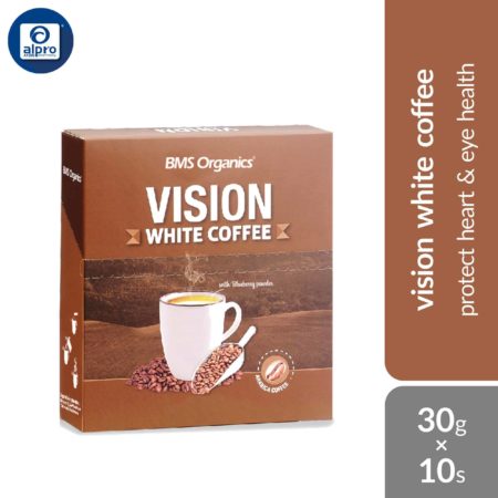 BMS Organics 3-In-1 Vision White Coffee 30g×10s | Protect Heart & Eye Health
