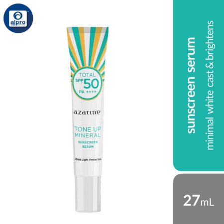 Azarine Tone Up Mineral Sunscreen Serum SPF50 PA++++ 27mL | Minimal White Cast & Brightens