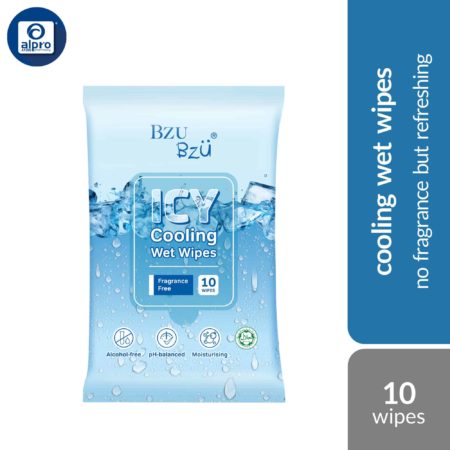 Bzu Bzu Cooling Wet Wipes 10s | No Fragrance But Refreshing