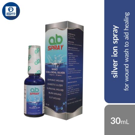 AB Spray Nano Colloidal Silver Spray | 99.99% Pure Silver & Ultra-Pure Water Aid Wound Heal