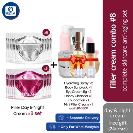 Berlanco Filler Cream Combo 8 | 8x Filler Day and 8x Night Cream 30g