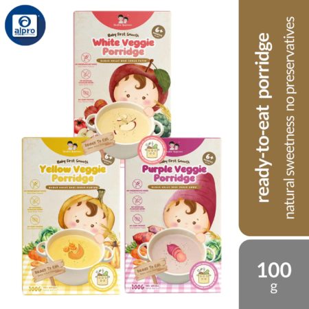 Double Happiness Veggie Porridge (Sweet Potato/ Pumpkin/ Apple) 100g | Ready-to-Eat Vegetable Porridge 6 Months+