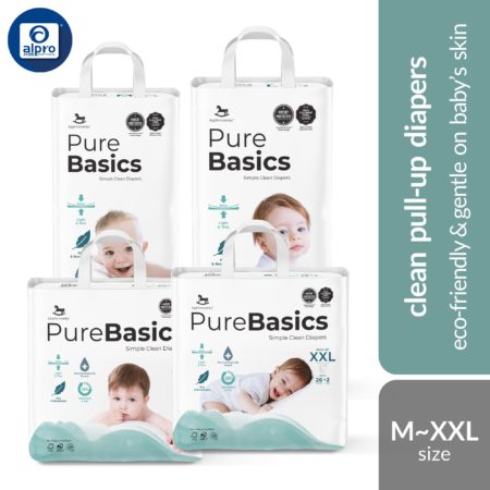 Applecrumby Purebasics Pull Up Diaper (M~XXL) | Eco-Friendly & Gentle On Baby’s Skin