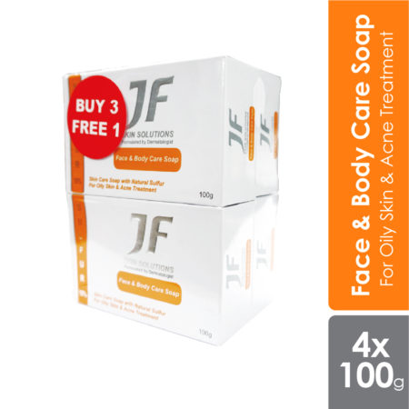 JF Sulfur 10% Anti-Acne Face & Body Soap 4x100g | Oily Skin and Acne Treatment