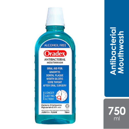 Oradex Antibacterial Mouthwash 750ml | Prevents Dental Plaque Formation