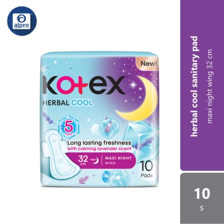 Kotex Herbal Cool Maxi Night Wing 32cm 10s | For Night Use