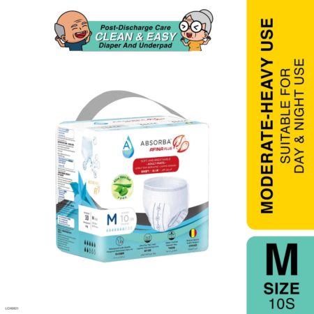 Absorba Afina Plus Adult Pants M 10's | High Absorbency & Comfortable (Delivery Start: 17/05/2025)