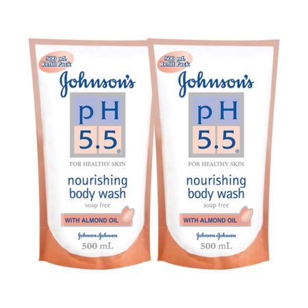 Johnsons PH5.5 Nourishing Almond Oil Body Wash 500ml 2s