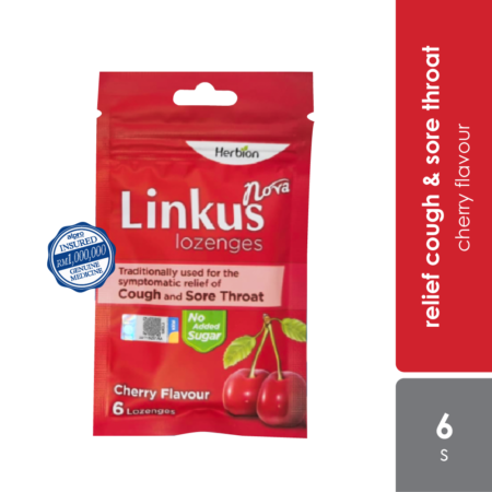 Linkus Nova Cheery Lozenges 6s | Relief Cough & Throat